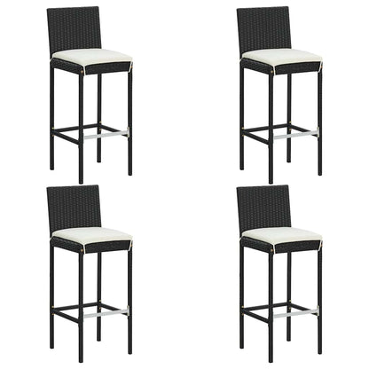 Garden Bar Cushions Poly Rattan Black