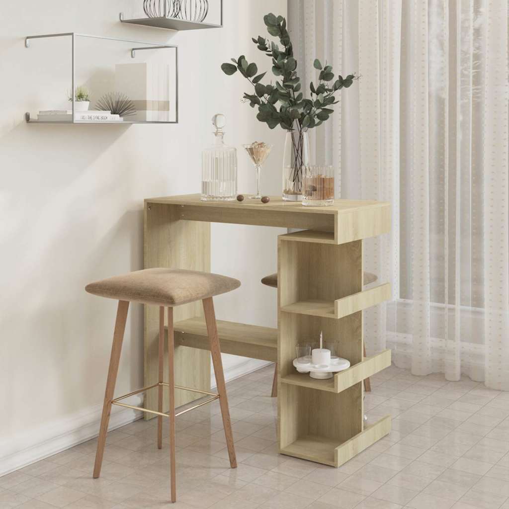 Bar Table with Storage Rack 100x50x101.5 cm Sonoma oak