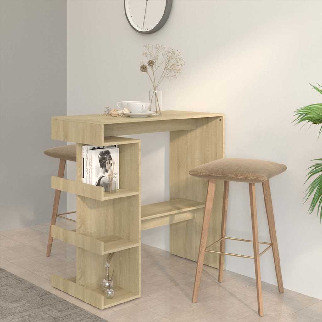 Bar Table with Storage Rack 100x50x101.5 cm Sonoma oak