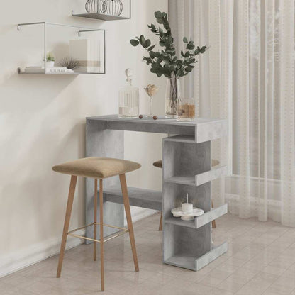 Bar Table with Storage Rack 100x50x101.5 cm Concrete grey
