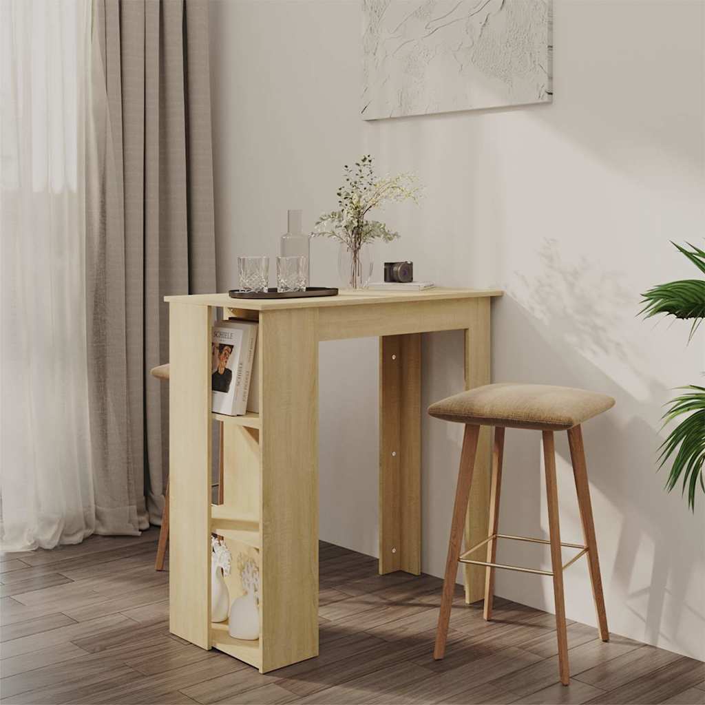 vidaXL Bar Table with Shelf 102x50x103.5 cm Engineered Wood
