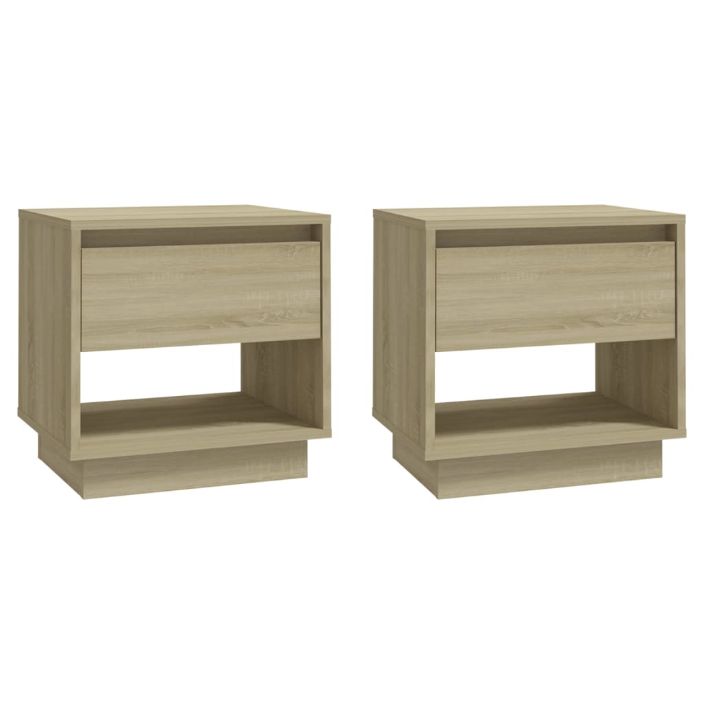 vidaXL Bedside Cabinet | Set of 2 | Sonoma Oak | Engineered Wood | Standard 2