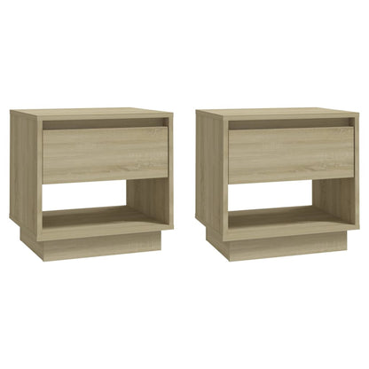 vidaXL Bedside Cabinet | Set of 2 | Sonoma Oak | Engineered Wood | Standard 2