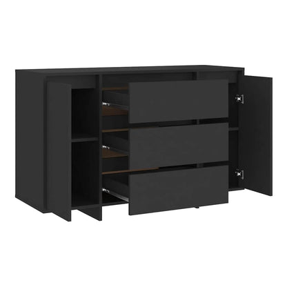 Sideboard with 3 Drawers 120x41x75 cm Engineered Wood Black