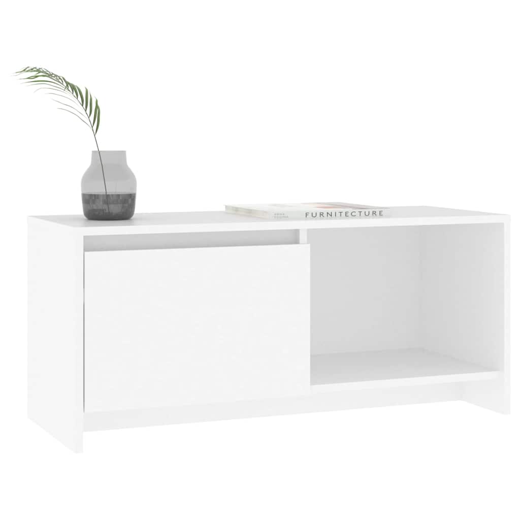 vidaXL TV Cabinet White 90x35x40 cm Engineered Wood 4