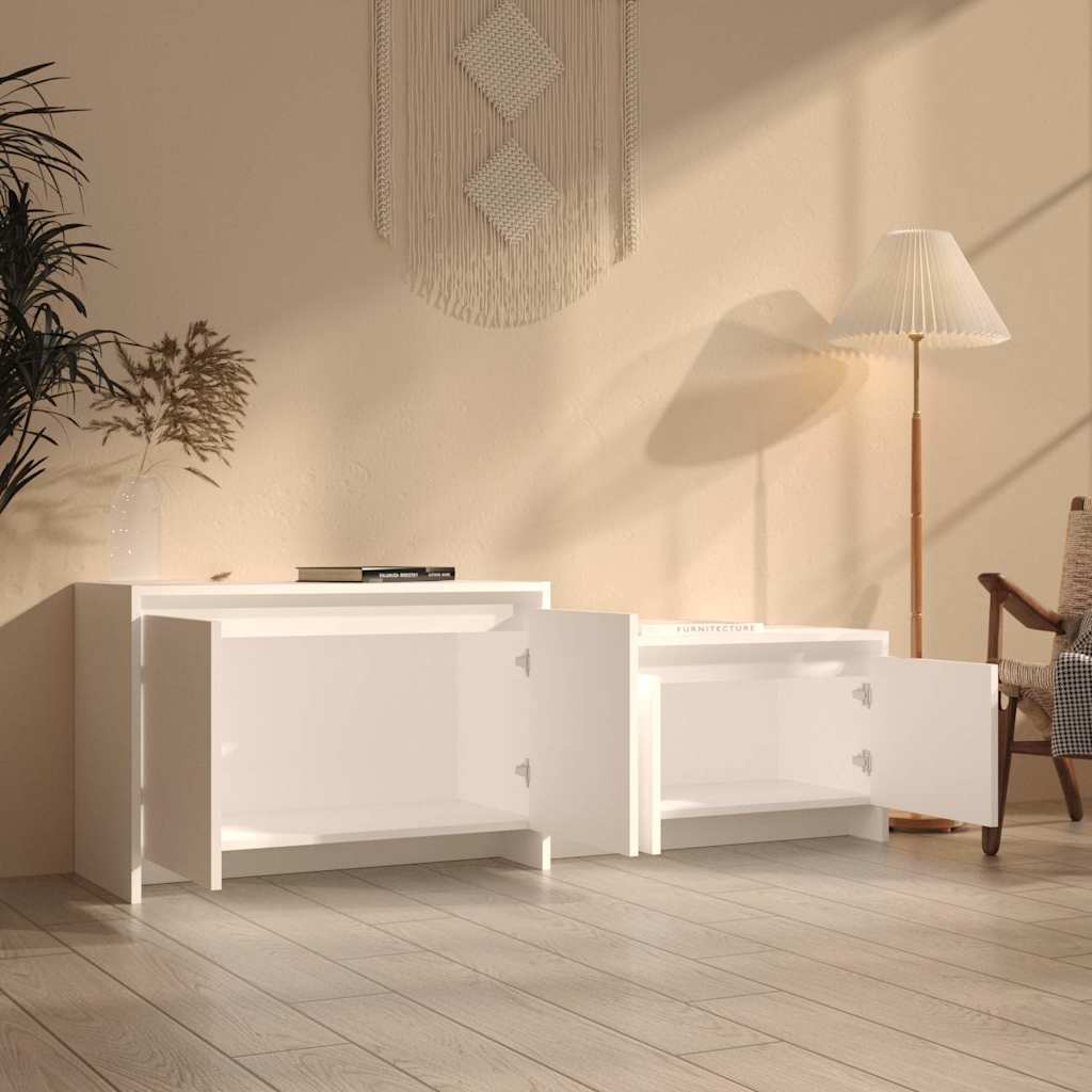vidaXL TV Cabinet | White | Engineered wood | 146.5 x 35 x 50 cm | TV Cabinet 3