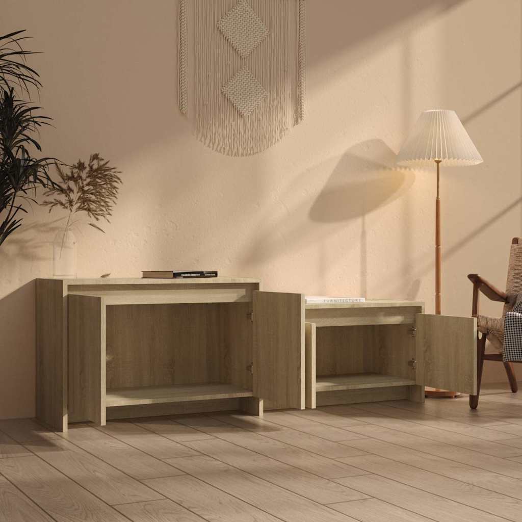 vidaXL TV Cabinet Sonoma Oak 146.5x35x50 cm Engineered Wood 3