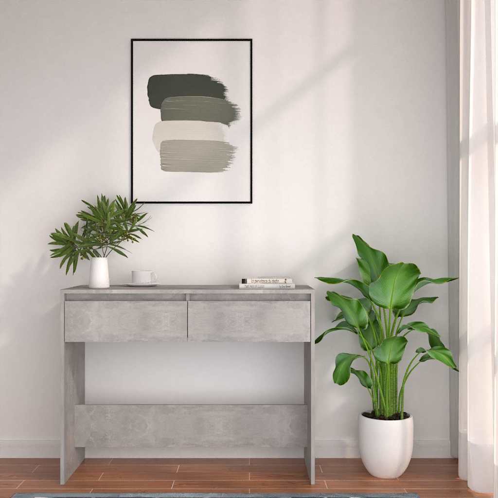 vidaXL Console Table | Concrete grey | Engineered wood | 100 cm | Console Table 4