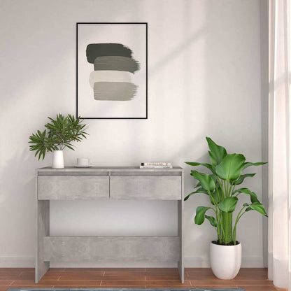 vidaXL Console Table | Concrete grey | Engineered wood | 100 cm | Console Table 4