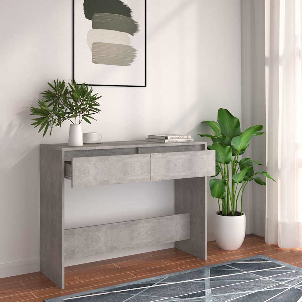 vidaXL Console Table | Concrete grey | Engineered wood | 100 cm | Console Table 1