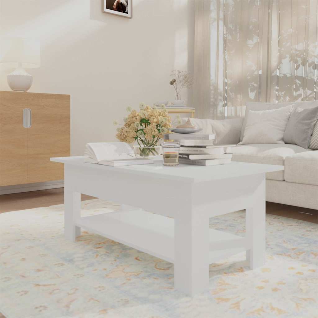 810253 vidaXL Coffee Table White 102x55x42 cm Engineered Wood 3