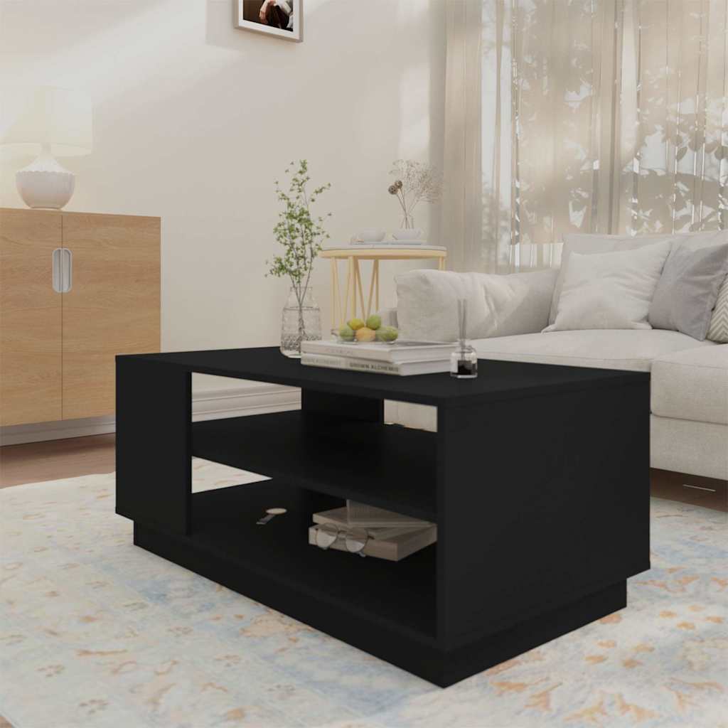 vidaXL Coffee Table Black 102x55x43 cm Engineered Wood 3