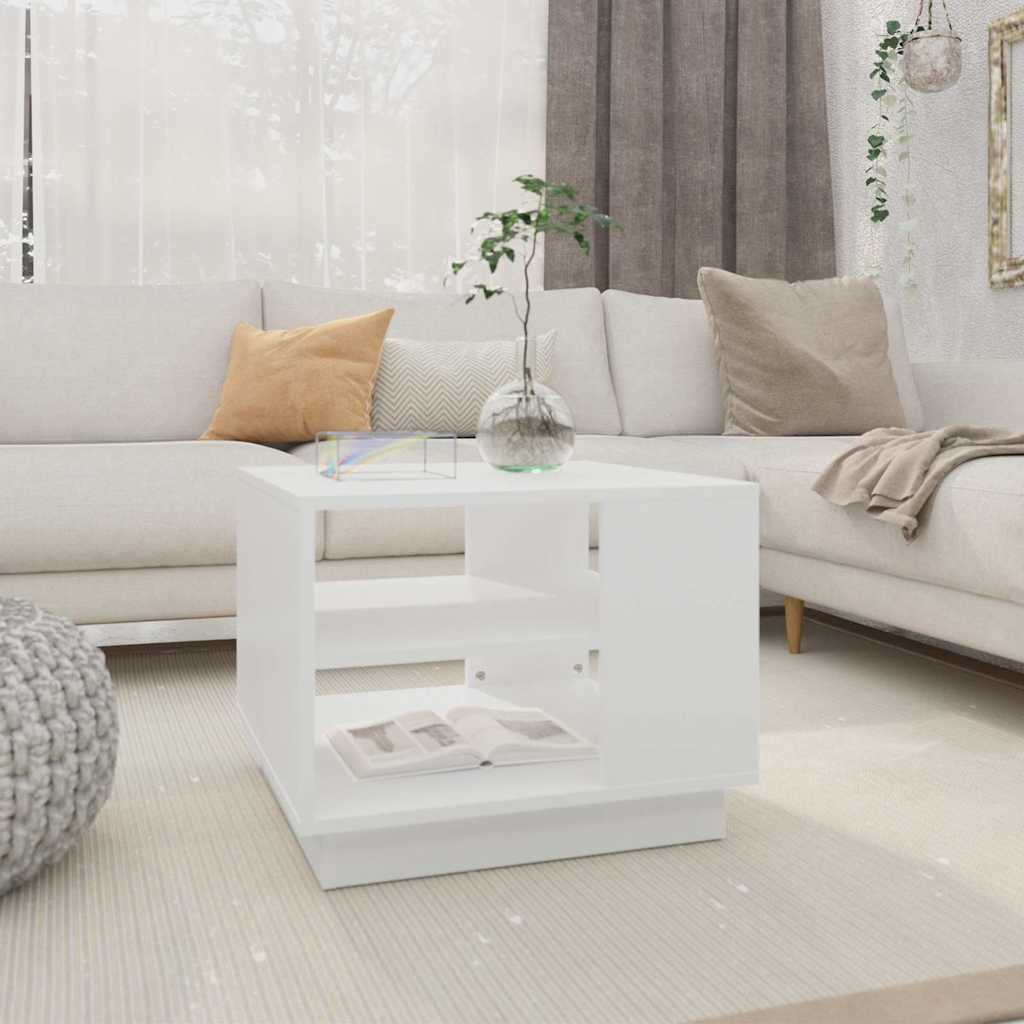 810289 vidaXL Coffee Table White 55x55x43 cm Engineered Wood 1