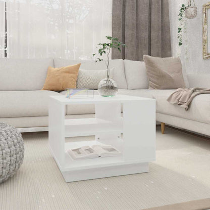810289 vidaXL Coffee Table White 55x55x43 cm Engineered Wood 1