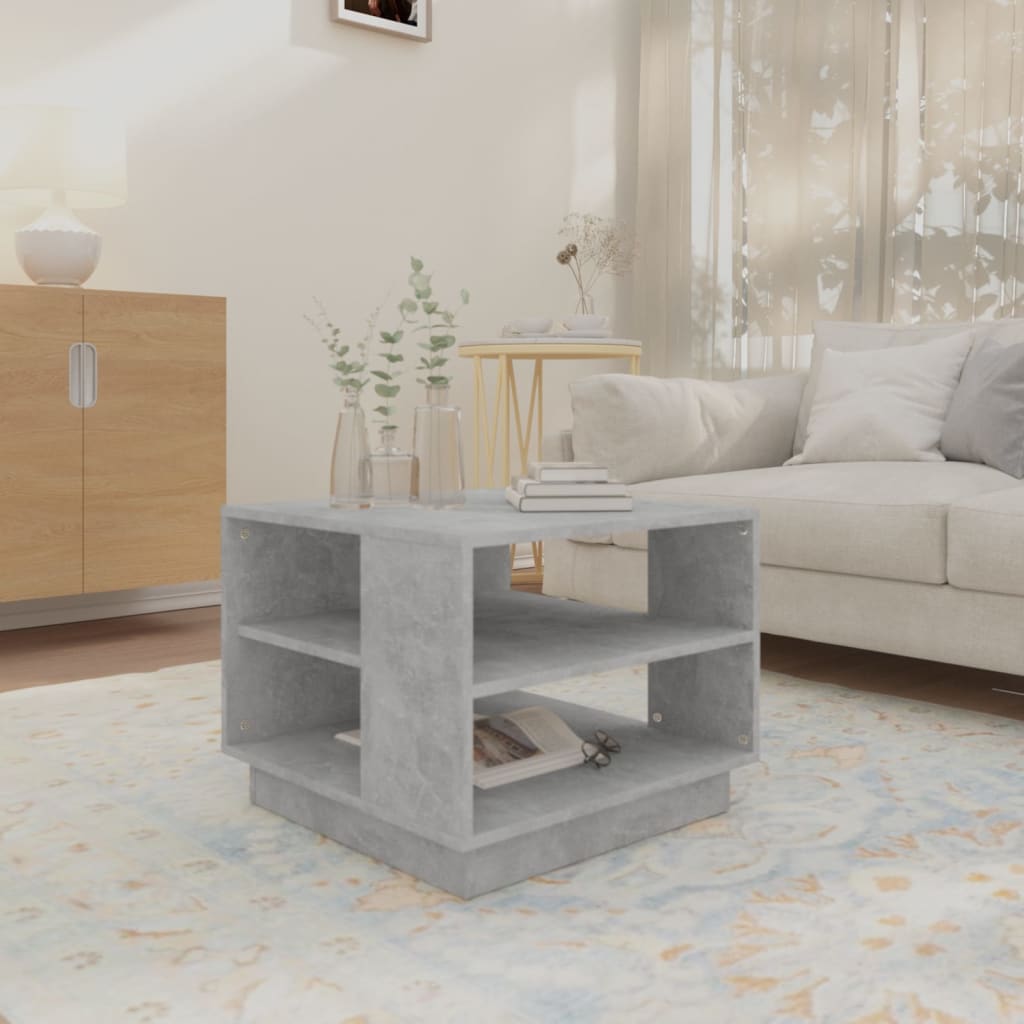 vidaXL Coffee Table Concrete Grey 55x55x43 cm Engineered Wood 3