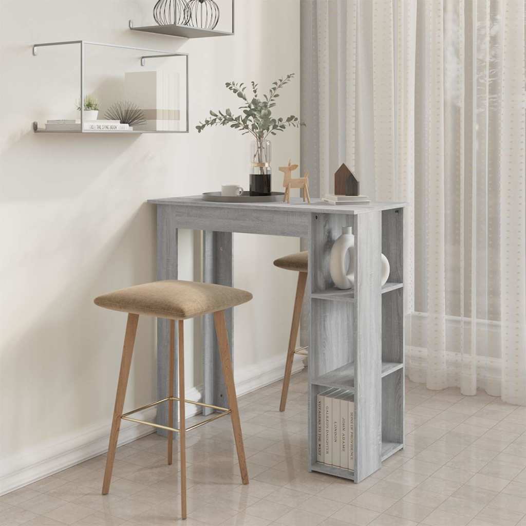 Bar Table with Shelf 102x50x103,5 cm Engineered Wood Grey sonoma