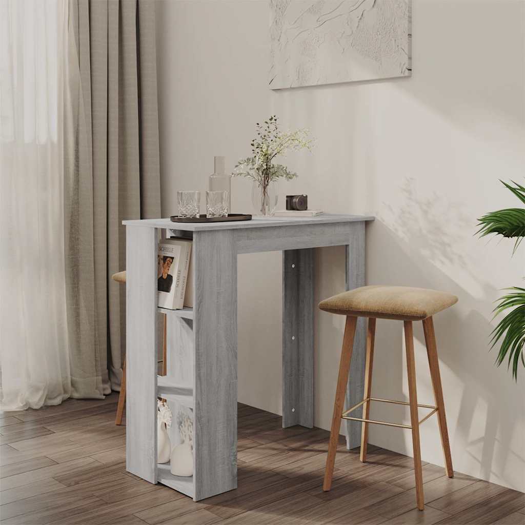 Bar Table with Shelf 102x50x103,5 cm Engineered Wood Grey sonoma