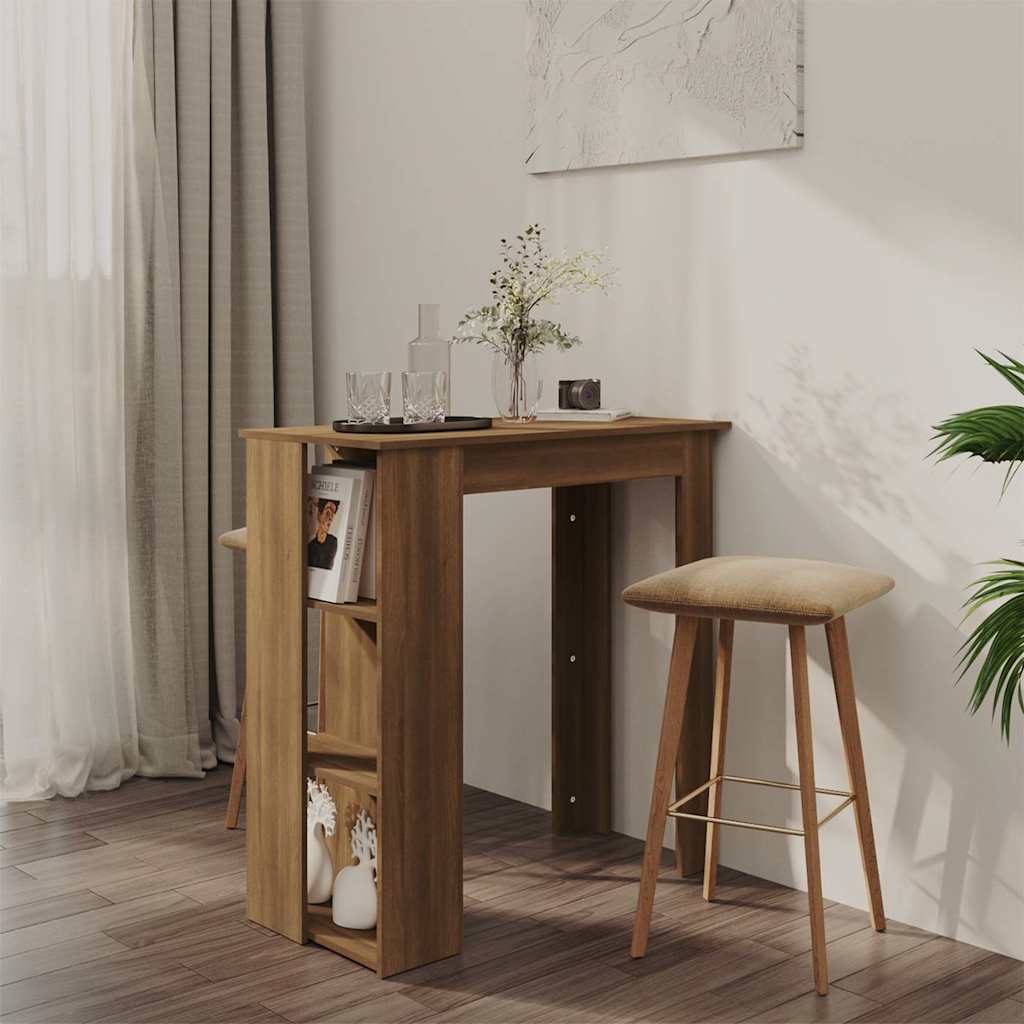 vidaXL Bar Table with Shelf 102x50x103.5 cm Engineered Wood