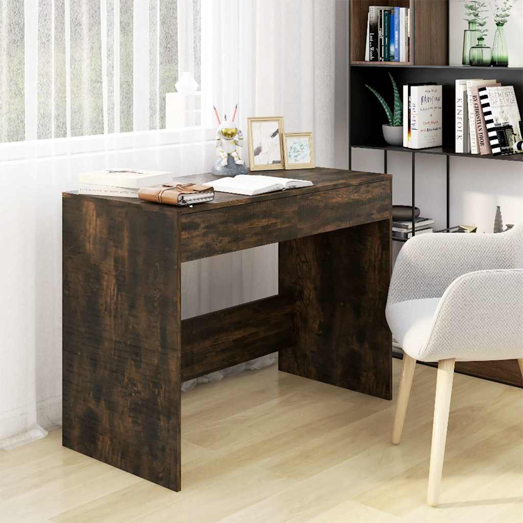 vidaXL Desk | Smoked Oak | Engineered Wood | Medium | Desk | Rectangular 1