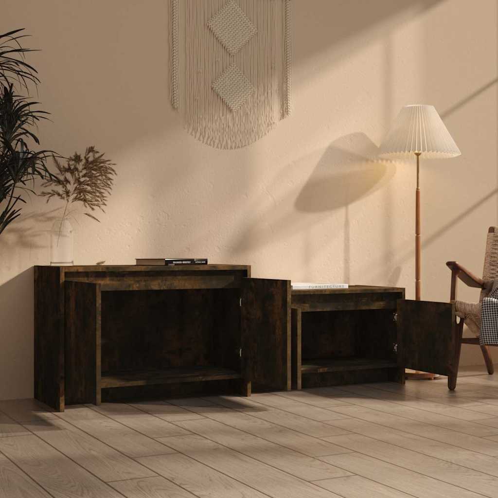 vidaXL Tv Cabinet | Smoked Oak | Engineered Wood | Medium |  Modular 3
