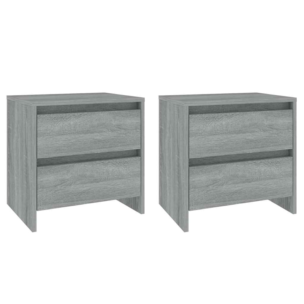 vidaXL Bedside Cabinet | Set of 2 | Grey sonoma | Engineered wood 2