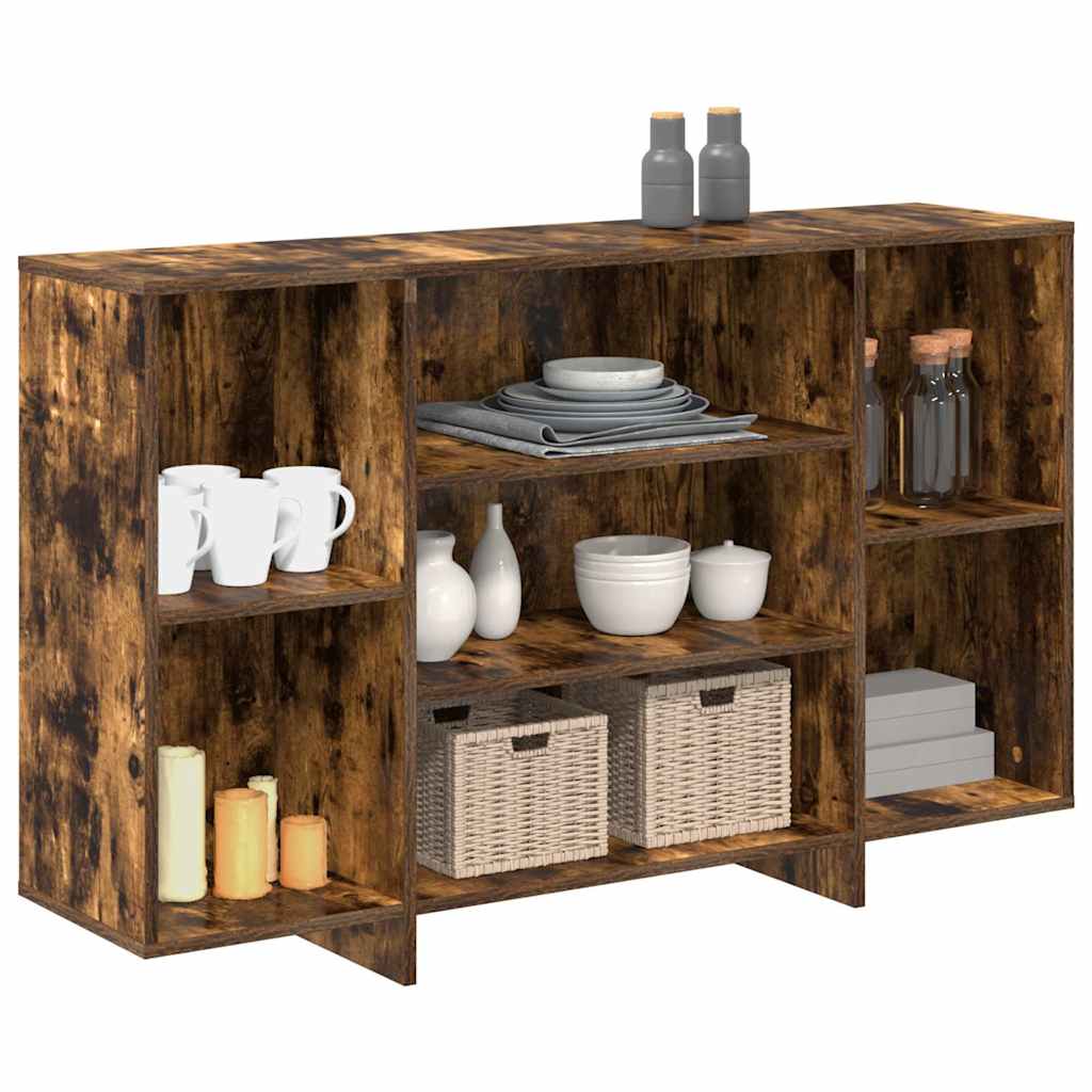 vidaXL Sideboard Smoked Oak 120x30x75 cm Engineered Wood 4