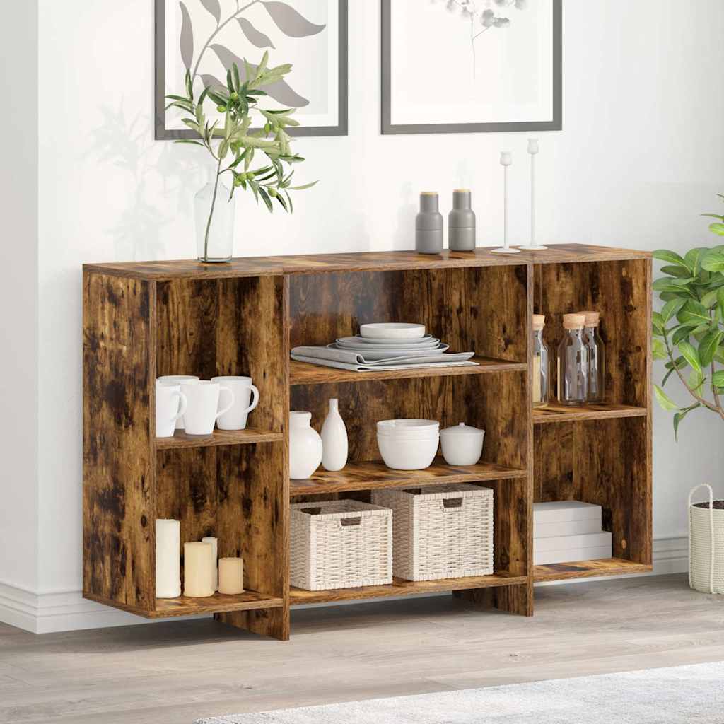 vidaXL Sideboard Smoked Oak 120x30x75 cm Engineered Wood 1