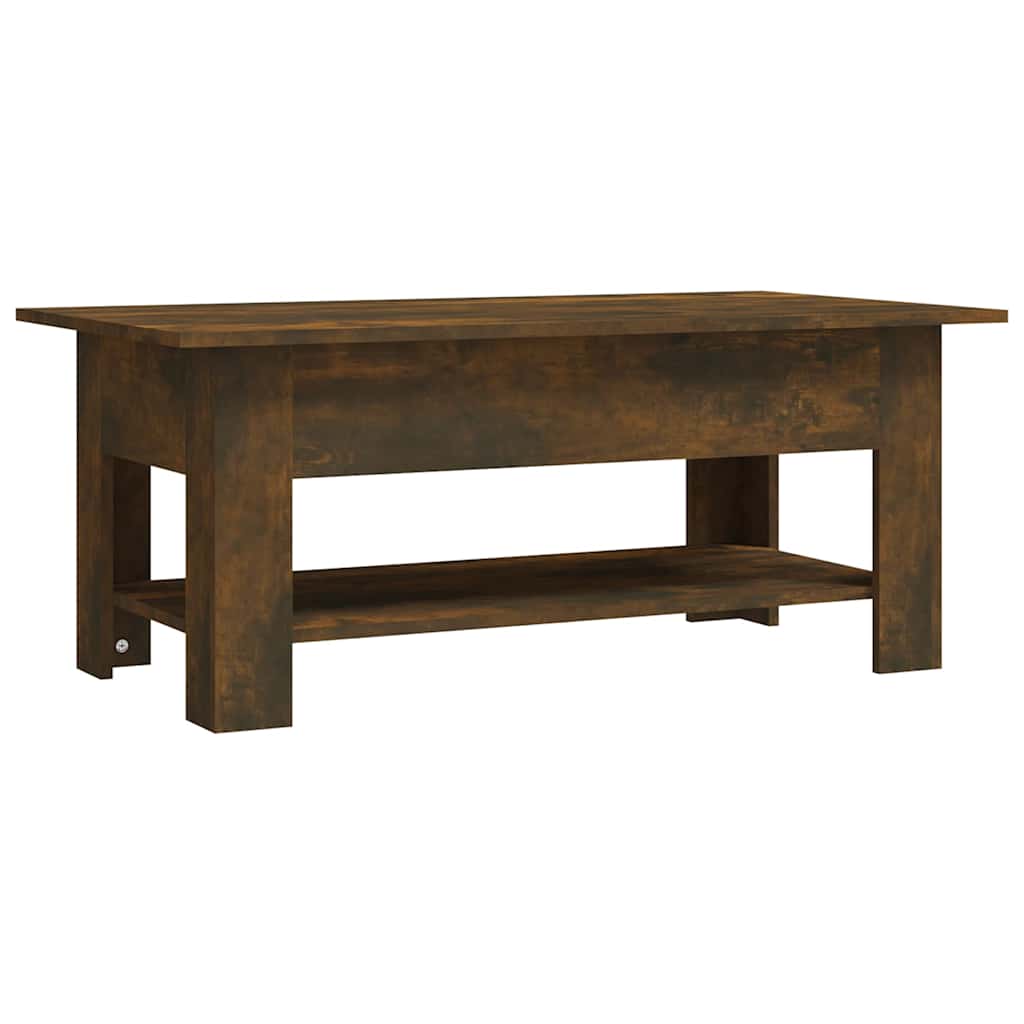 vidaXL Coffee Table Smoked Oak 102x55x42 cm Engineered Wood 2