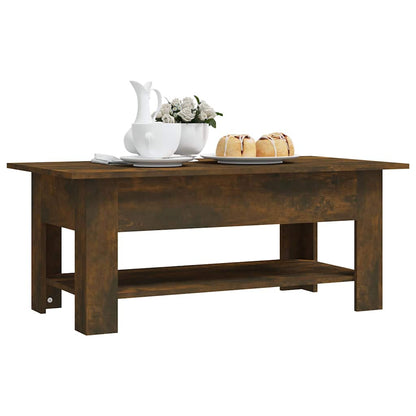 vidaXL Coffee Table Smoked Oak 102x55x42 cm Engineered Wood 6