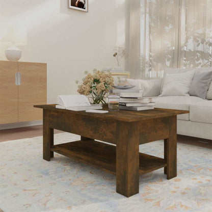 vidaXL Coffee Table Smoked Oak 102x55x42 cm Engineered Wood 3