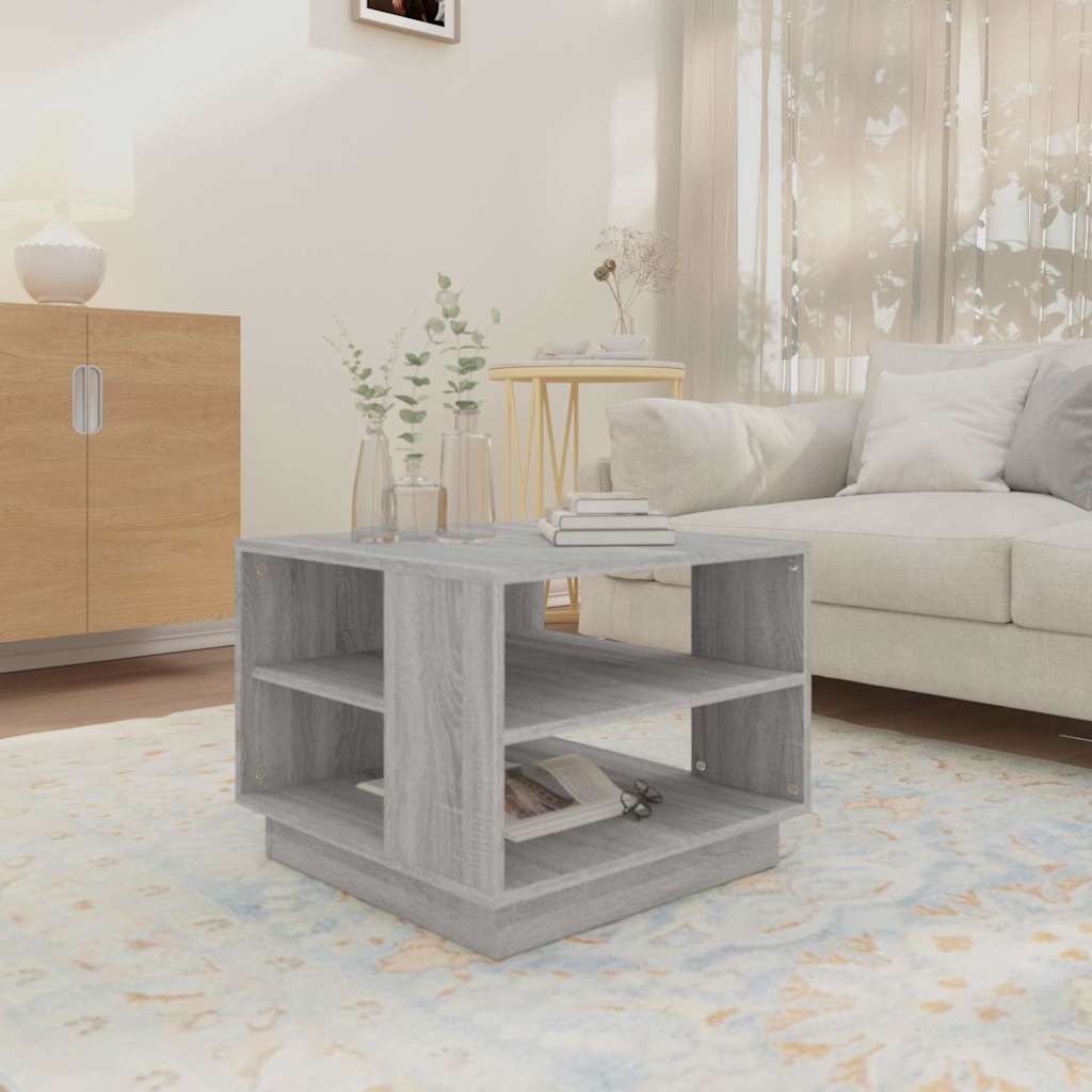 vidaXL Coffee Table Grey Sonoma 55x55x43 cm Engineered Wood 3