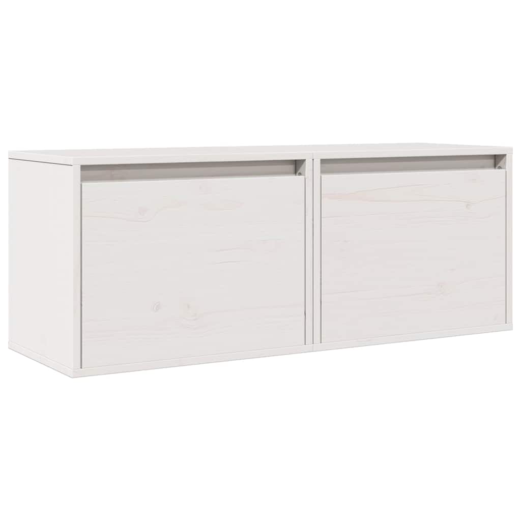 vidaXL Wall Cabinet | Set of 2 | White | Solid Pine Wood | 45x30x35 cm 2