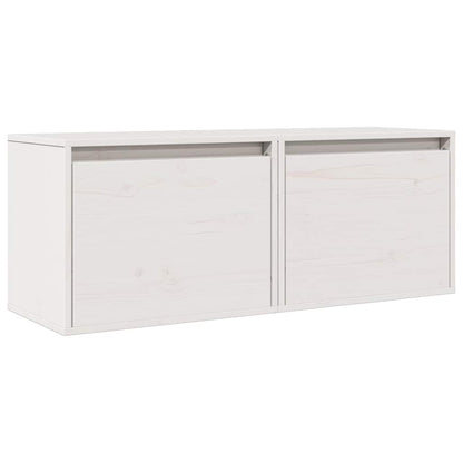 vidaXL Wall Cabinet | Set of 2 | White | Solid Pine Wood | 45x30x35 cm 2