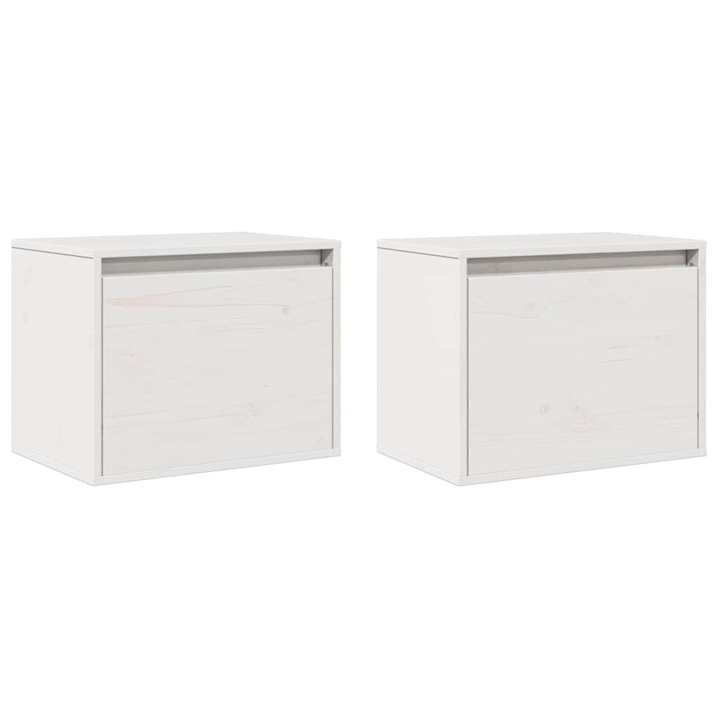 vidaXL Wall Cabinet | Set of 2 | White | Solid Pine Wood | 45x30x35 cm 3