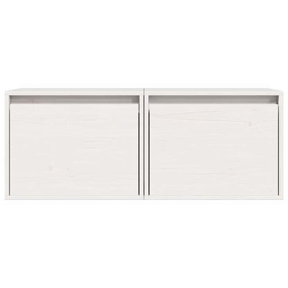vidaXL Wall Cabinet | Set of 2 | White | Solid Pine Wood | 45x30x35 cm 5