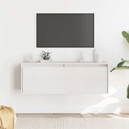 vidaXL Wall Cabinet White 100x30x35 cm Solid Wood Pine 1