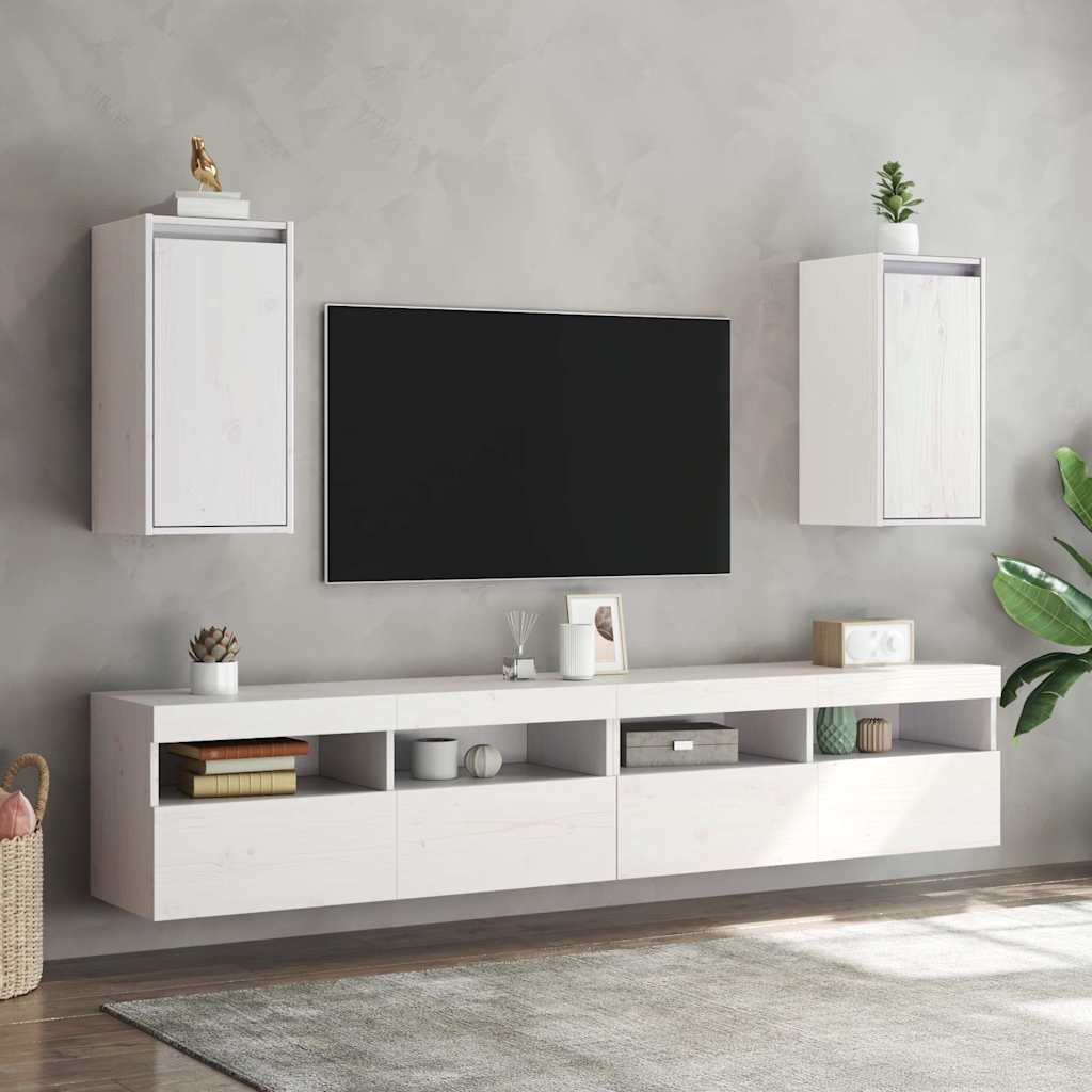 vidaXL Wall Cabinet |  Set of 2 | White | Solid pinewood | Standard 3