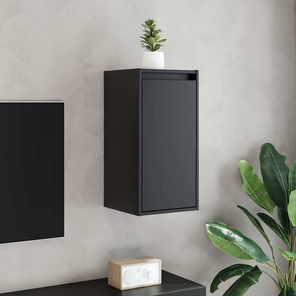 vidaXL Wall Cabinet | Set of 2 | Black | Solid pinewood | Wall-mounted 1
