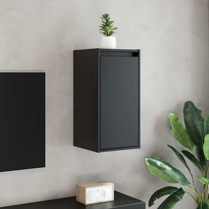 vidaXL Wall Cabinet | Set of 2 | Black | Solid pinewood | Wall-mounted 1