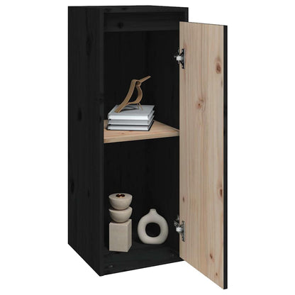 vidaXL Wall Cabinet | Set of 2 | Black | Solid pinewood | Medium | Wall Cabinet 4
