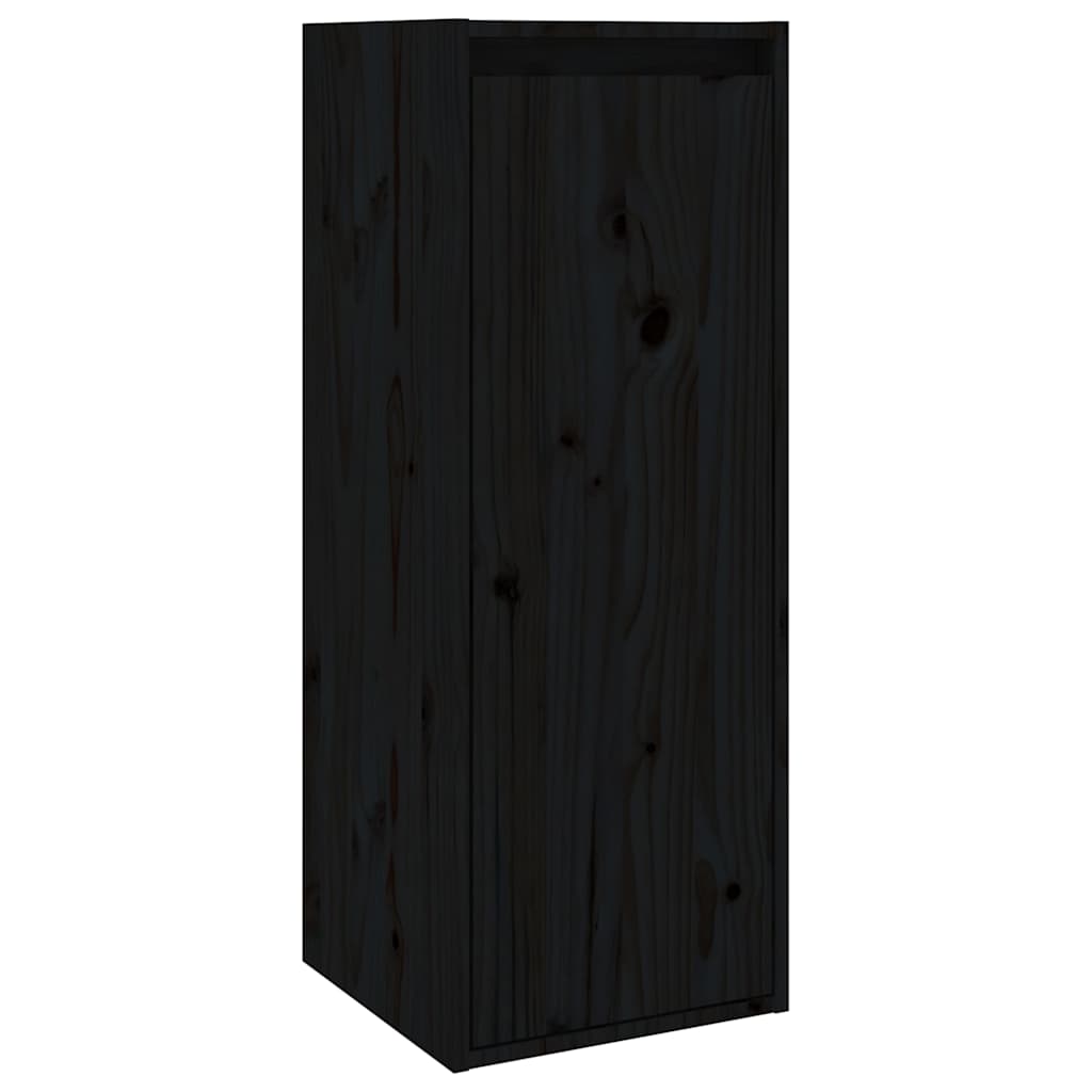 vidaXL Wall Cabinet | Set of 2 | Black | Solid pinewood | Medium | Wall Cabinet 5