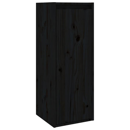 vidaXL Wall Cabinet | Set of 2 | Black | Solid pinewood | Medium | Wall Cabinet 5