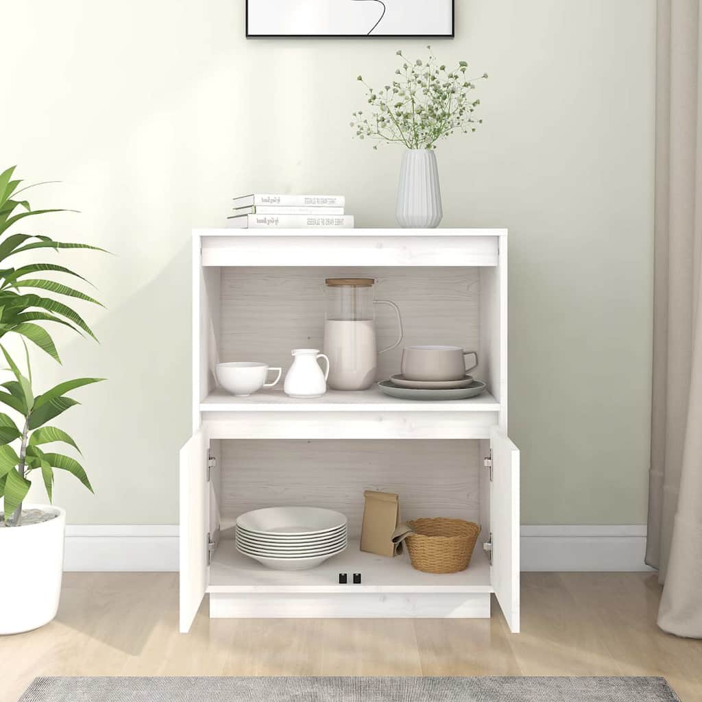vidaXL Sideboard | White | Solid pinewood | Medium | Sideboard | Rectangular 3