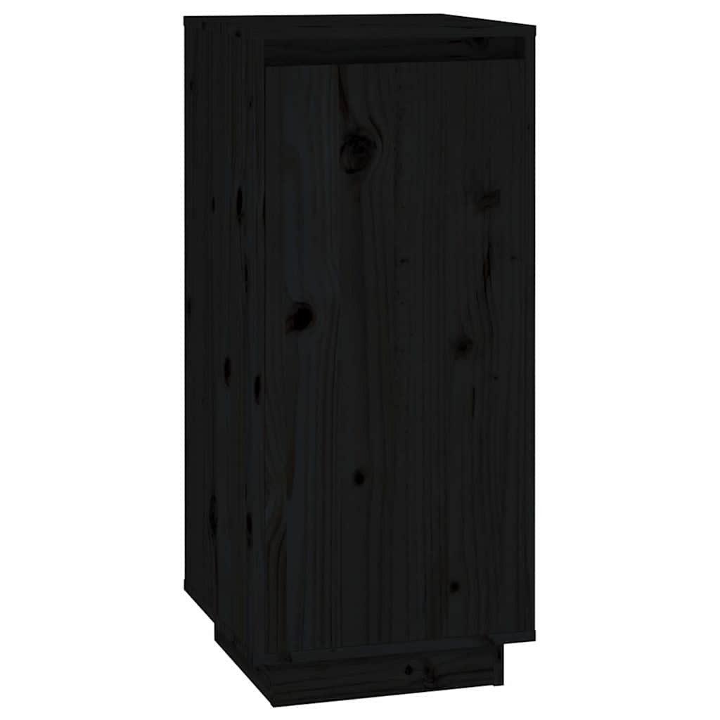 vidaXL Shoe Cabinet Black 35x35x80 cm Solid Wood Pine 2