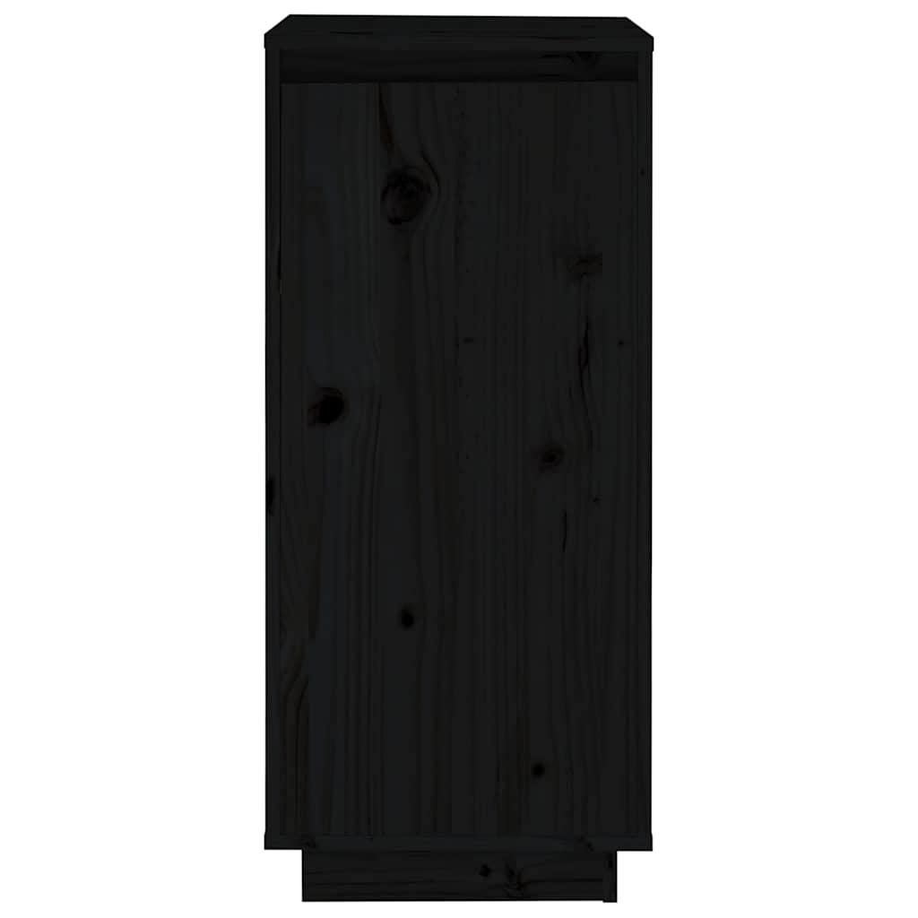 vidaXL Shoe Cabinet Black 35x35x80 cm Solid Wood Pine 5