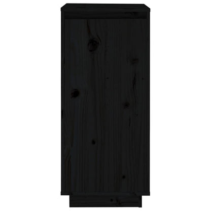 vidaXL Shoe Cabinet Black 35x35x80 cm Solid Wood Pine 5