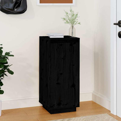 vidaXL Shoe Cabinet Black 35x35x80 cm Solid Wood Pine 1