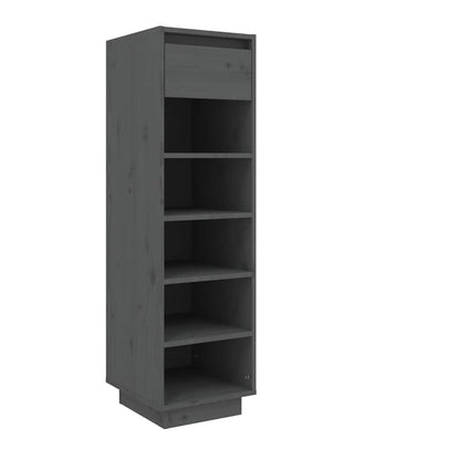 vidaXL Shoe Cabinet | Grey | Solid Pinewood | Medium | Shoe Cabinet 2