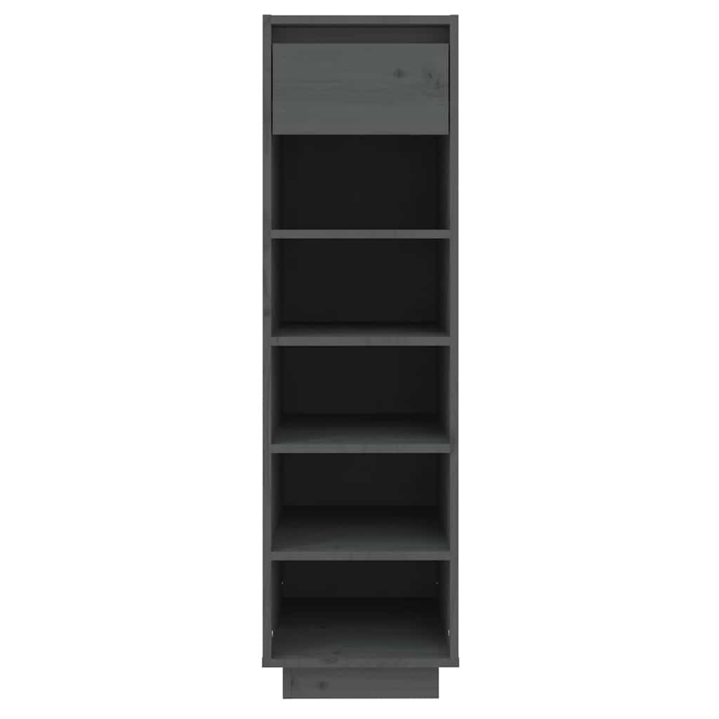 vidaXL Shoe Cabinet | Grey | Solid Pinewood | Medium | Shoe Cabinet 3