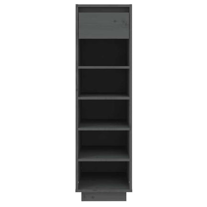 vidaXL Shoe Cabinet | Grey | Solid Pinewood | Medium | Shoe Cabinet 3